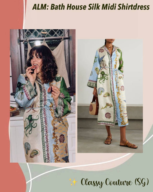 ALM Bath House Silk Midi Dress Shirtdress