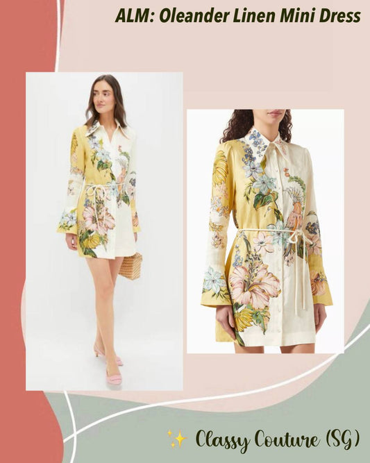 ALM Oleander Linen Mini Dress Shirtdress
