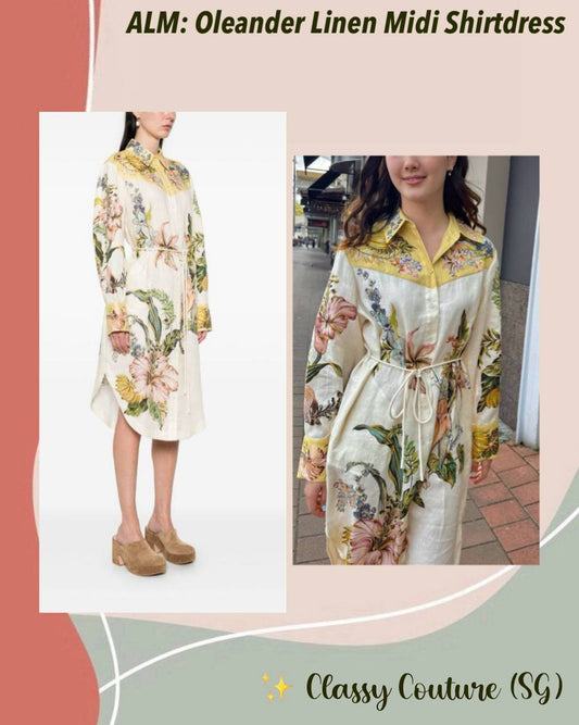 ALM Oleander Linen Midi Dress Shirtdress