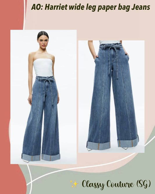 AO Harriet Wide Leg High Rise Paperbag Jeans
