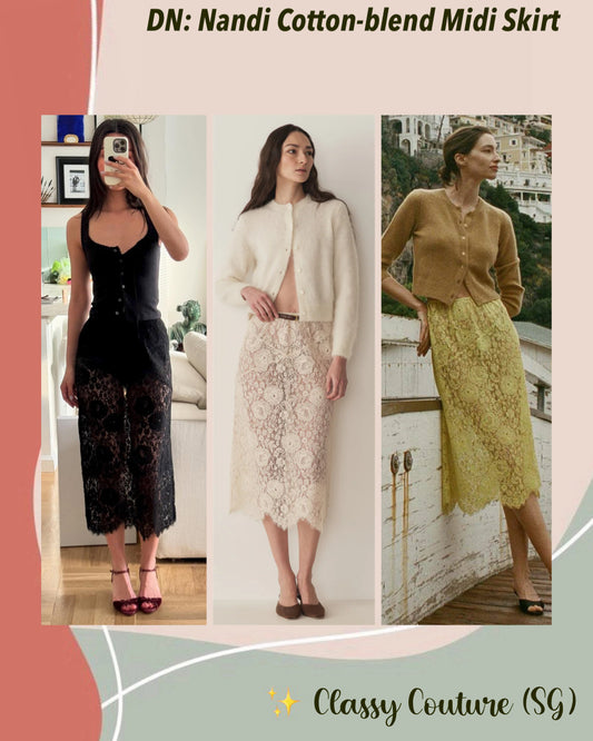 DN Nandi Sheer Cotton-blend Lace Midi Skirt