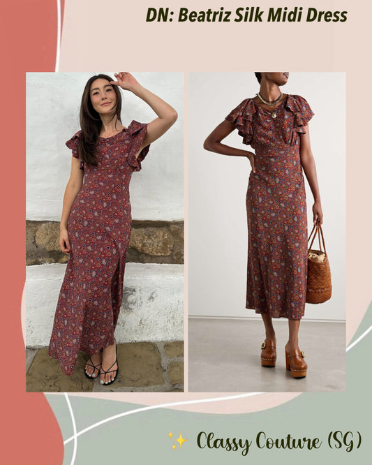 DN Beatriz Ruffled Silk Midi Dress