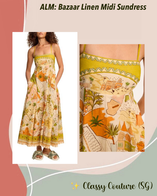 ALM Bazaar Linen Midi Sundress Midi Dress