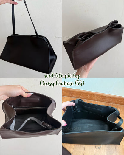 2 Colors! TR Peggy Clutch / Shoulder Bag in Polished Saddle Calfskin Leather