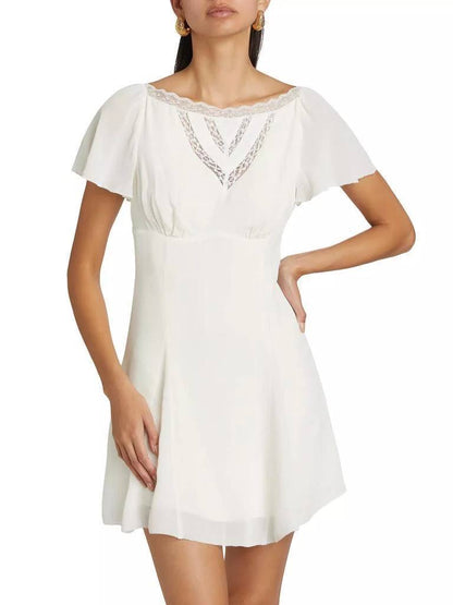 Ref Malena Viscose Mini Dress in Ivory