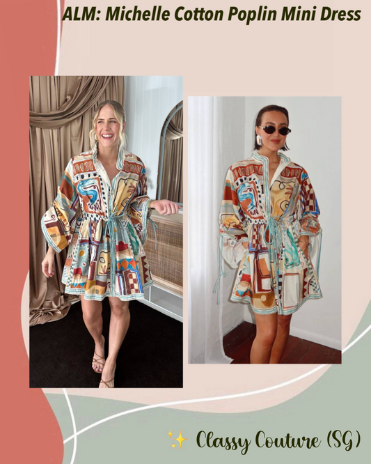 ALM Michelle Cotton Poplin Long Sleeve Mini Dress