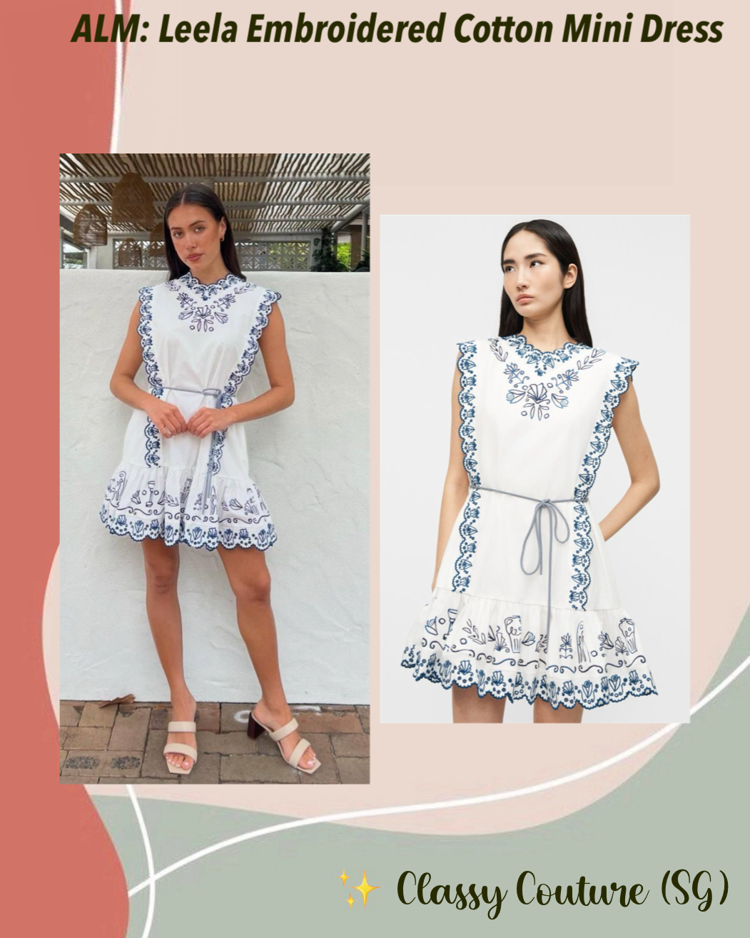 ALM Leela Embroidered Cotton Mini Dress