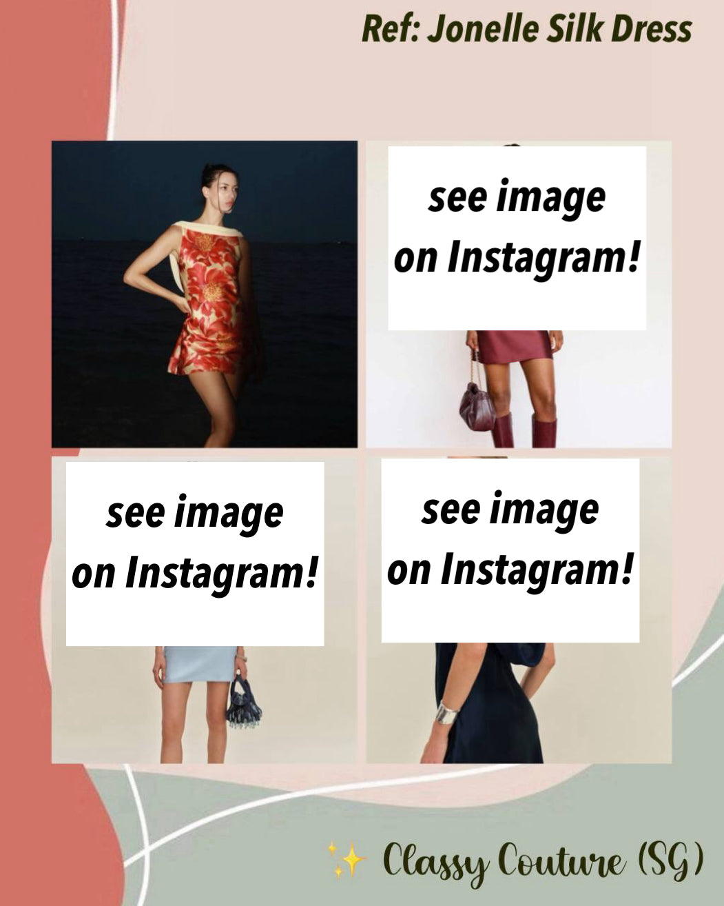 4 Colors! Ref Jonelle Silk Mini Dress