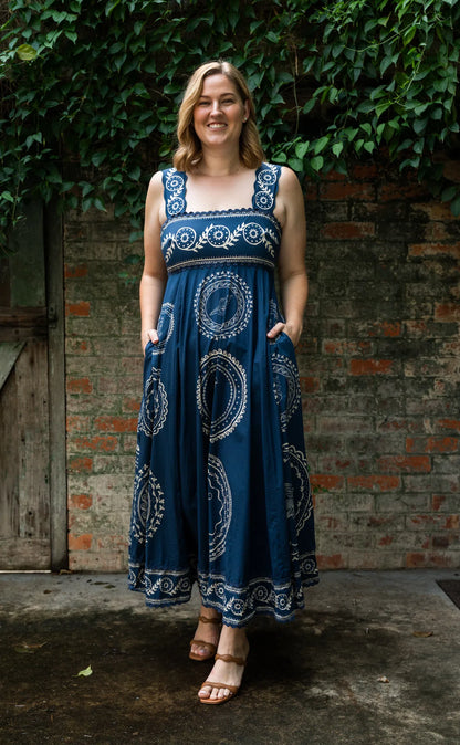 ALM Oceane Summer Cotton Midi Dress Sundress
