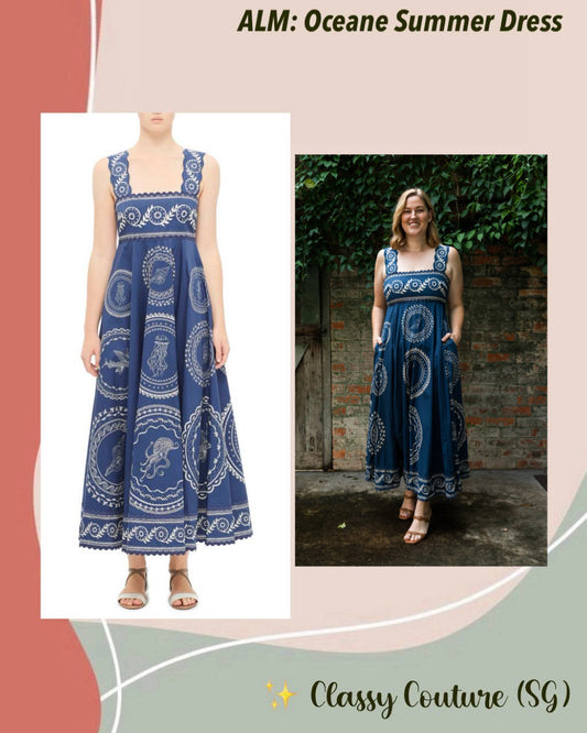 ALM Oceane Summer Cotton Midi Dress Sundress