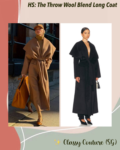 HS The Throw Wool Blend Long Coat
