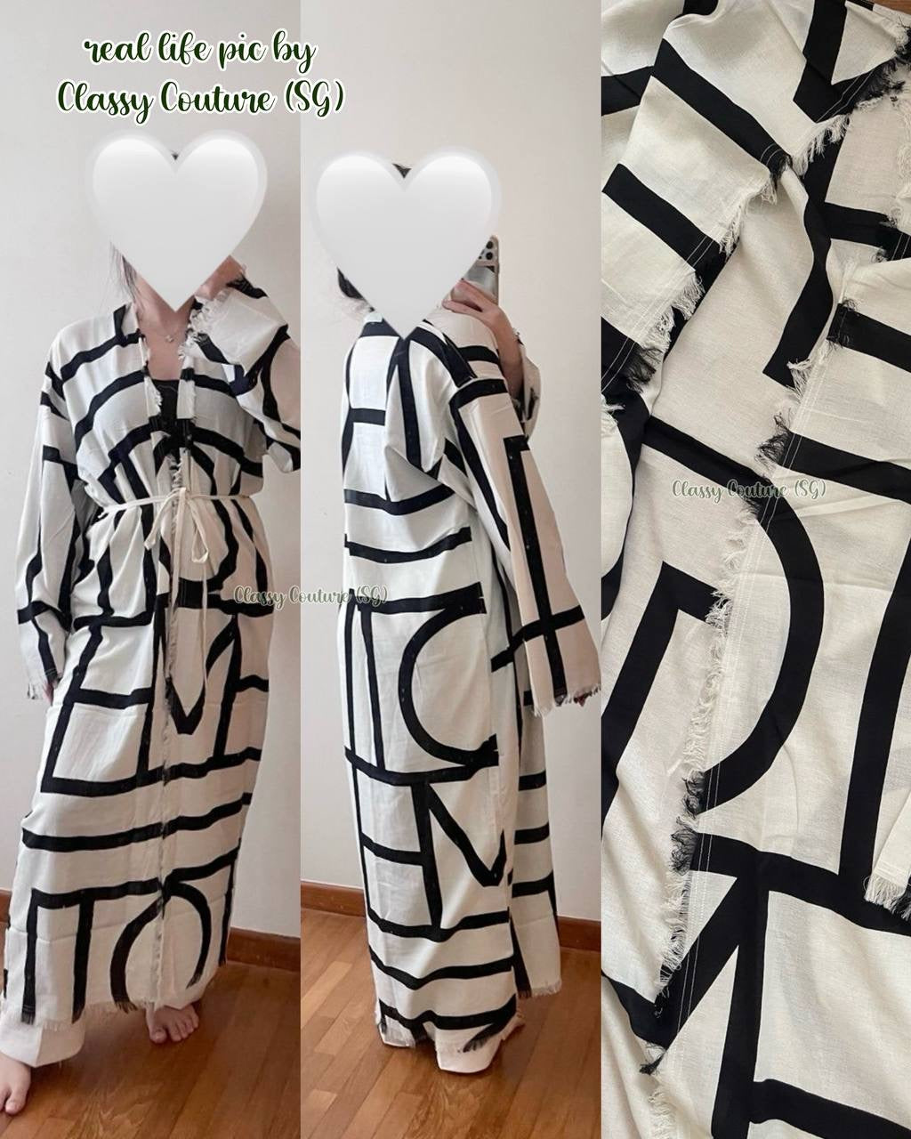 2 Colors! Tot Monogram Cotton Wrap Midi Maxi Dress | Swimsuit Coverup Robe
