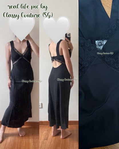 Restock! Ref Provence Silk Midi Dress in Black