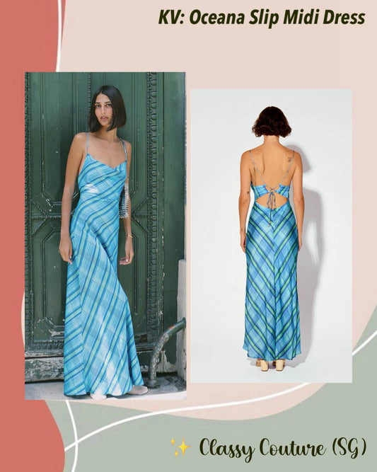 KV Oceana Cowl Neck Slip Midi Maxi Dress