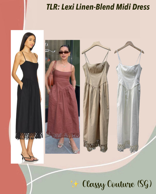 TLR Lexi Linen-Blend Midi Dress