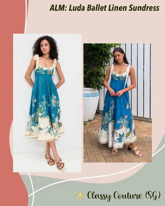 ALM Luda Ballet Linen Sundress Midi Dress