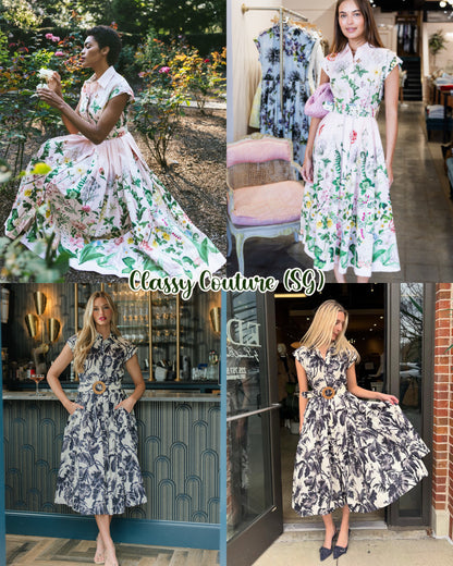 CC Octavia Floral Cotton Midi Dress