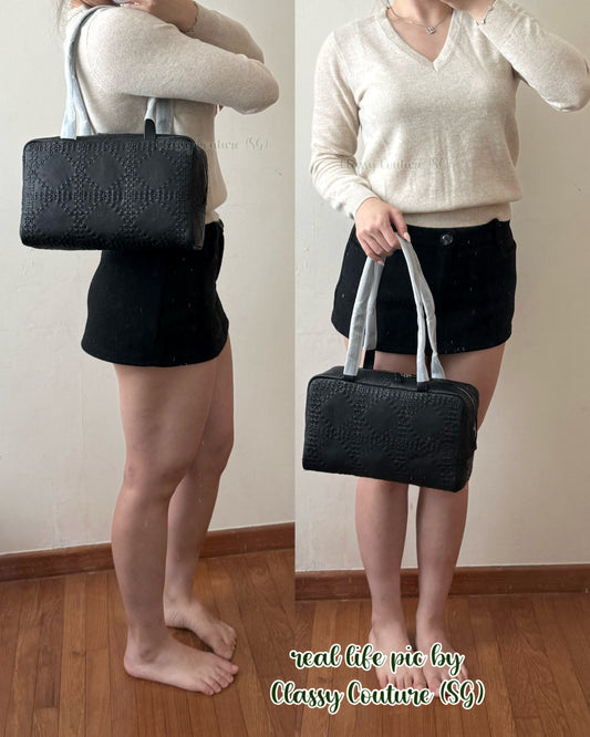 2 Colors! TR Astra Woven Bowling Goatskin Leather Shoulder Tote Bag