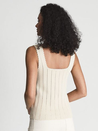 RS Dory Stitch Interest Square Neck Vest | Sleeeless Tank Top