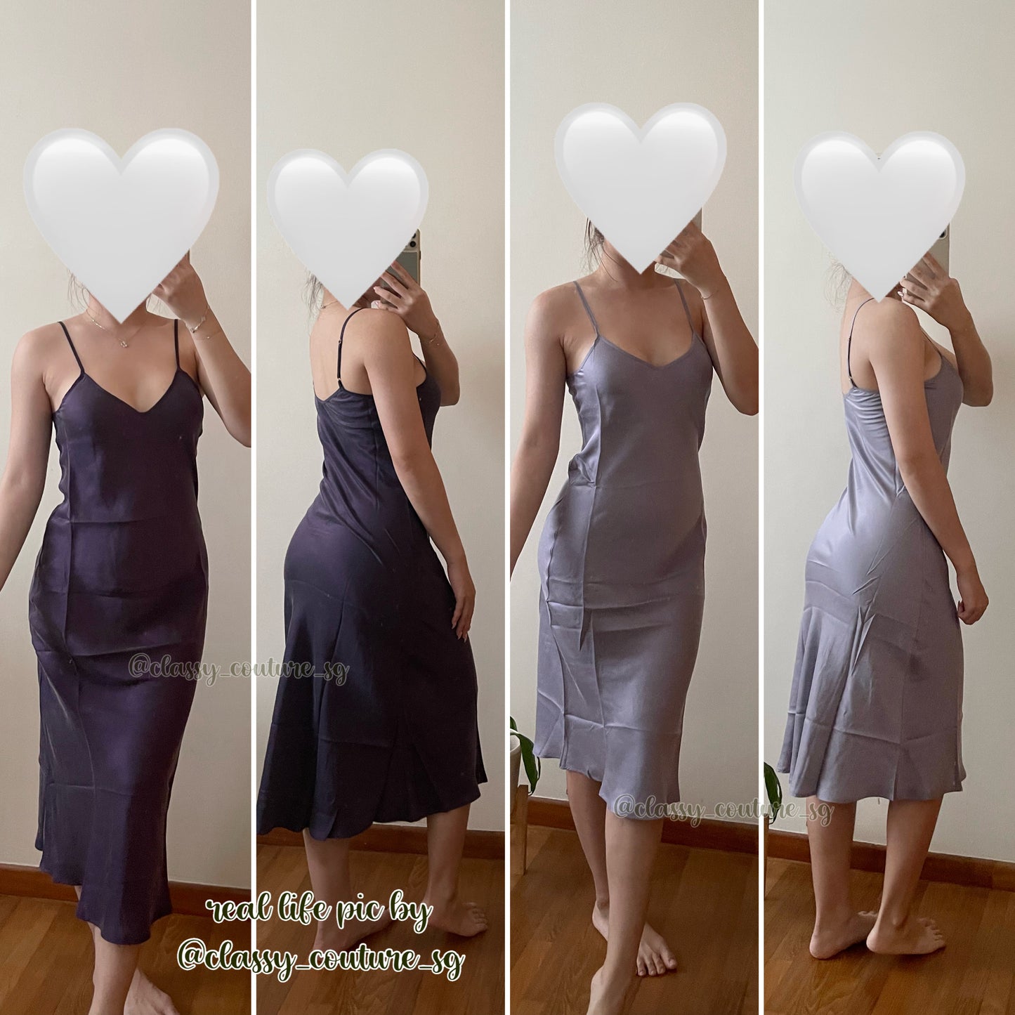 (PART 2/2) SL 90s Slip Midi Dress Solid Colours: Black, Franca, Hazelnut, Mist, Blackberry, Fig, Dark Earth