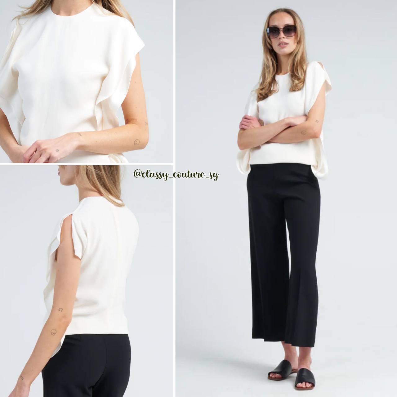 TOT Side Drape Crepe Top