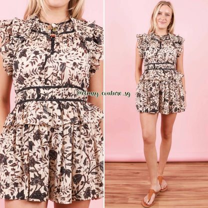 UJ Endah Ruffled Printed Playsuit Romper