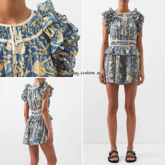 UJ Endah Ruffled Printed Playsuit Romper