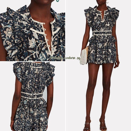 UJ Endah Ruffled Printed Playsuit Romper