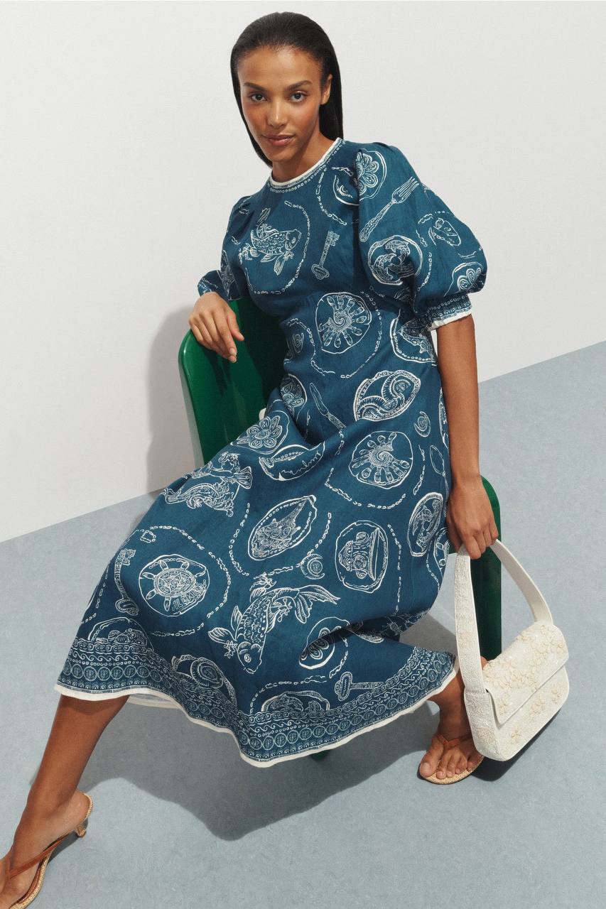 ALM Lucky Midi Dress in Linen