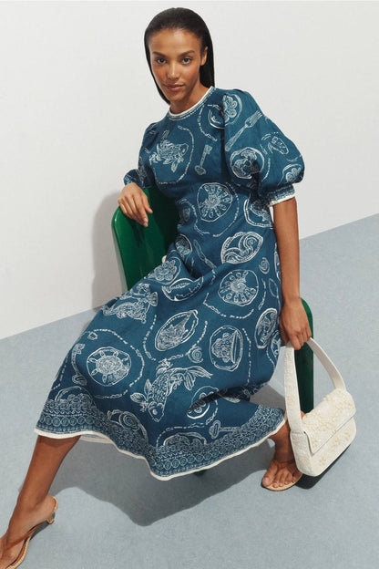 ALM Lucky Midi Dress in Linen