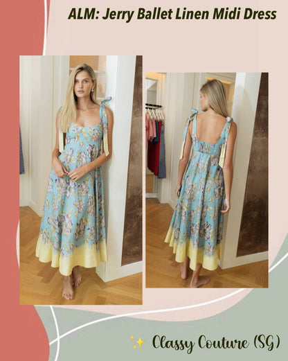 ALM Jerry Ballet Linen Midi Dress