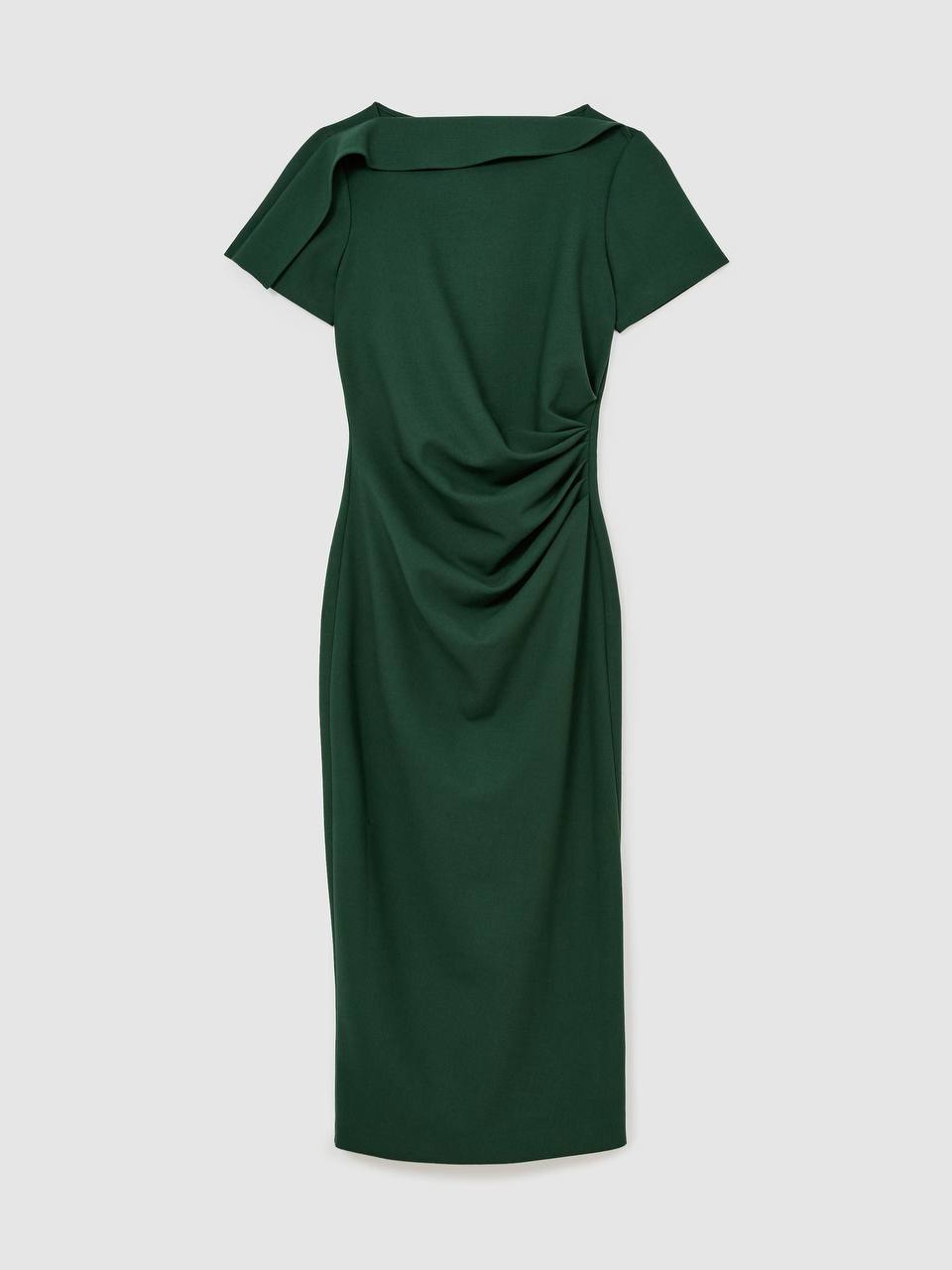 RS Hilary Ruched-Detail Boat-Neck Midi Dress