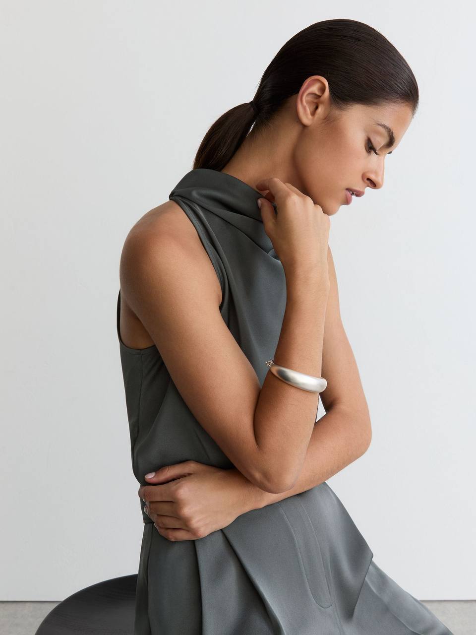 RS Erica Satin Cowl-Neck Wide-Leg Jumpsuit