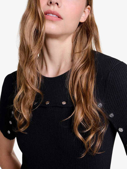 MJ Clover Embellished Short-Sleeve Midi Dress