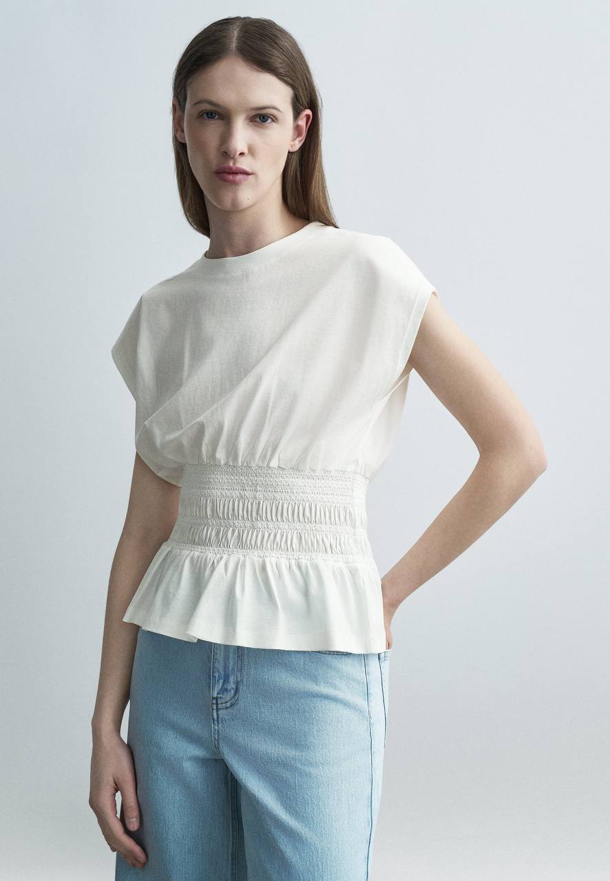 MJ Fitted Pleated T-Shirt