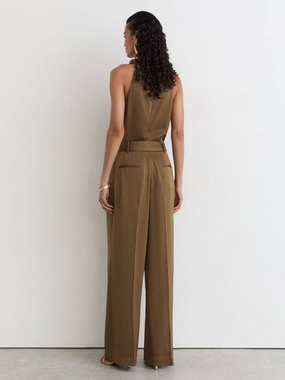 RS Erica Satin Cowl-Neck Wide-Leg Jumpsuit