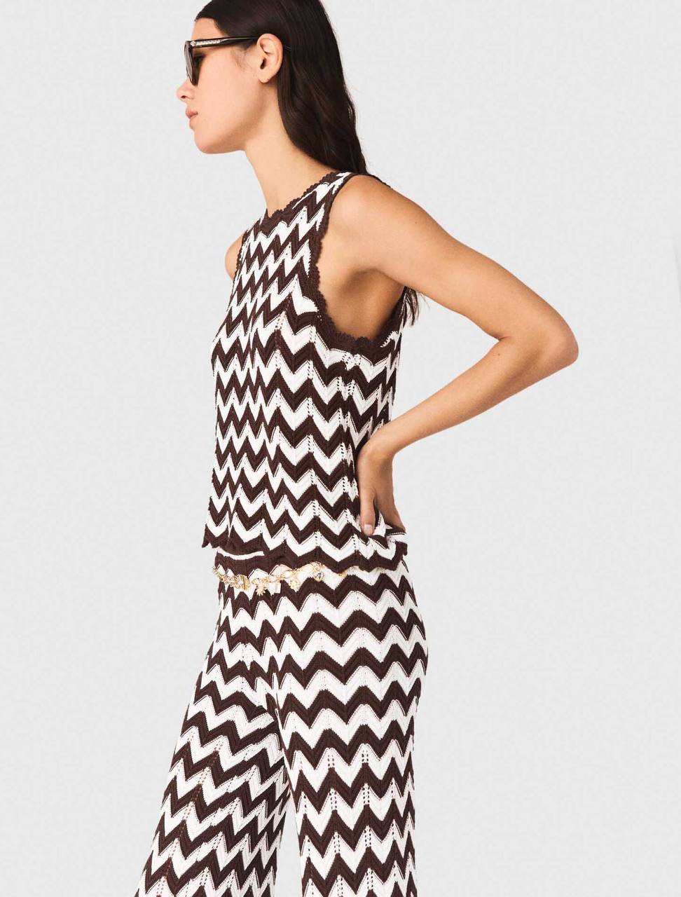 MJ Zigzag Crochet Sleeveless Top