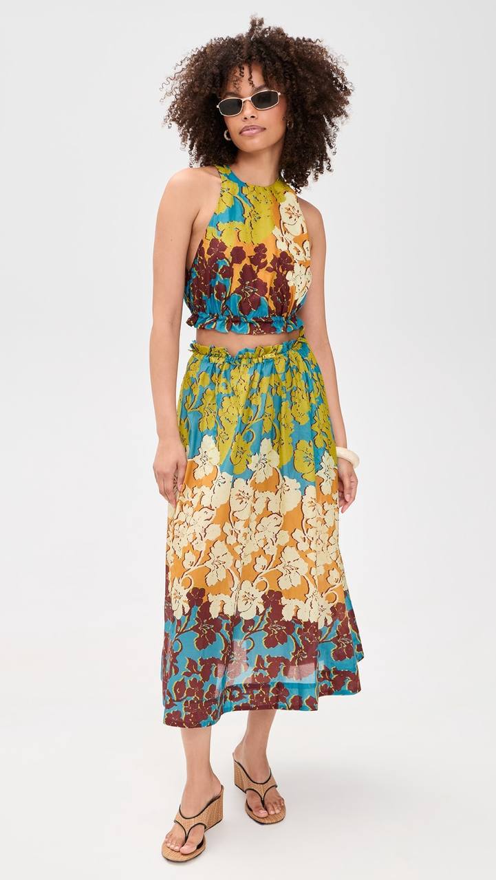 ALM Splice Crop Top | Midi Skirt