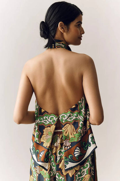ALM Liana Silk Top Silk Palazzo Pants