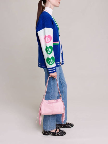 Blue Varsity Logo-Appliqué Cardigan