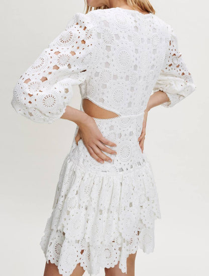 MJ Rivajia Embroidered Side Cutout Dress