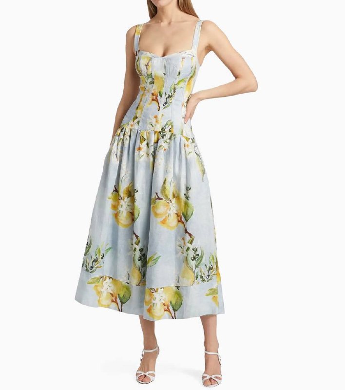 NC Makenna Drop Waist Corset Midi Dress