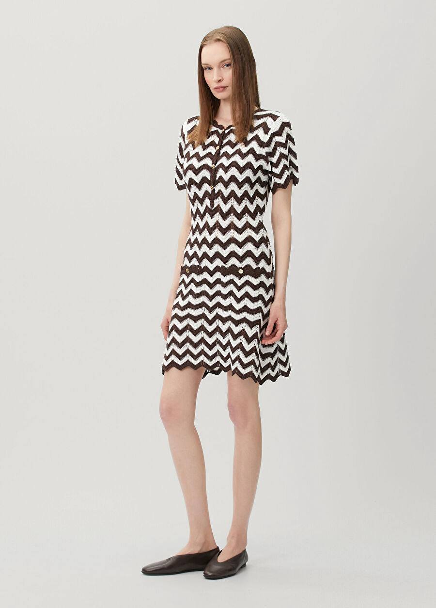 MJ Zigzag Crochet Mini Dress