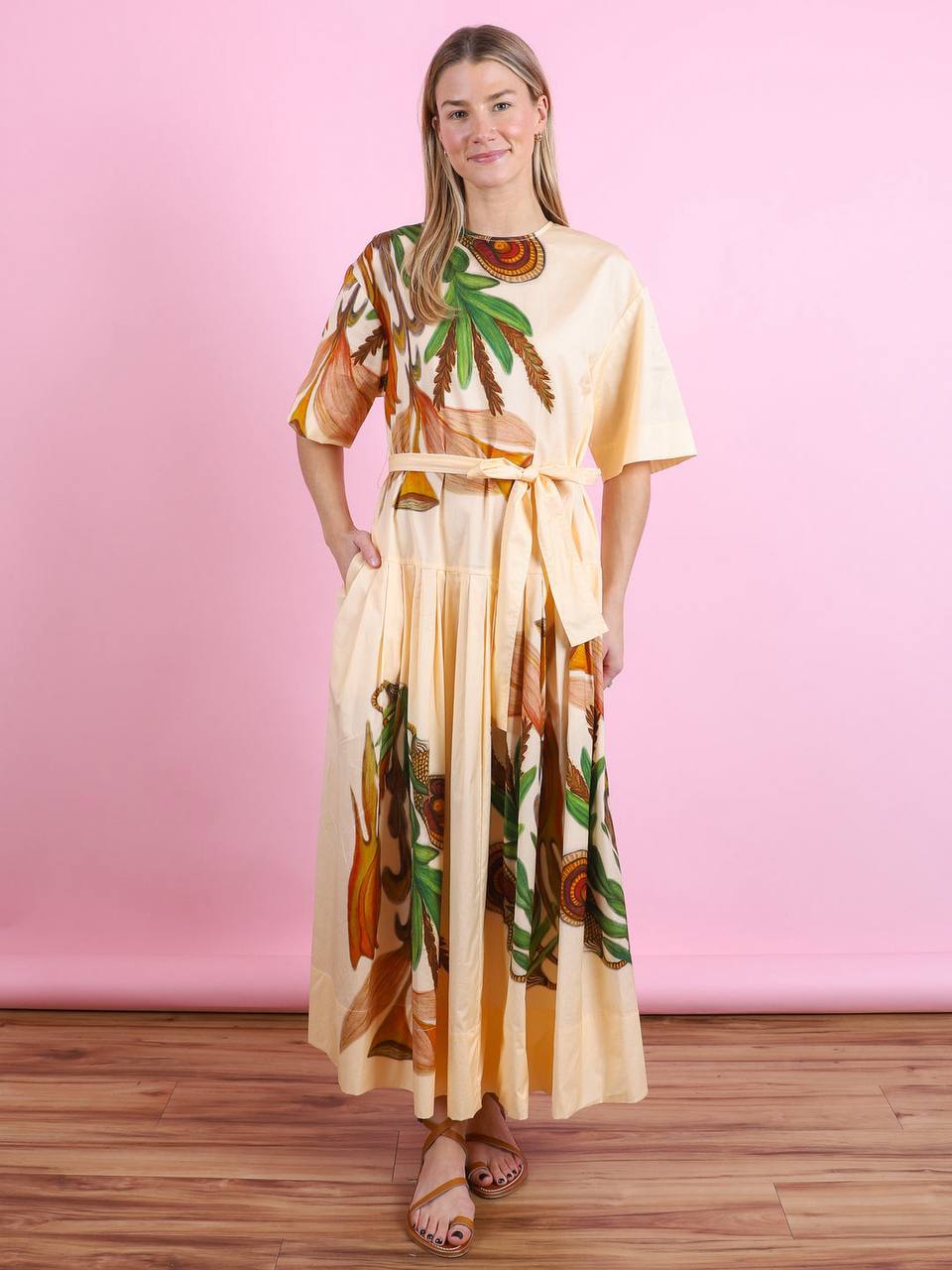 UJ Aniline Printed Cotton Midi Dress Shirtdress