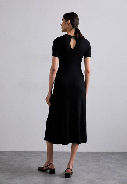 MJ Clover Embellished Short-Sleeve Midi Dress