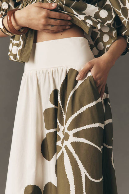 FR Palermo Botanical Cotton Midi Skirt