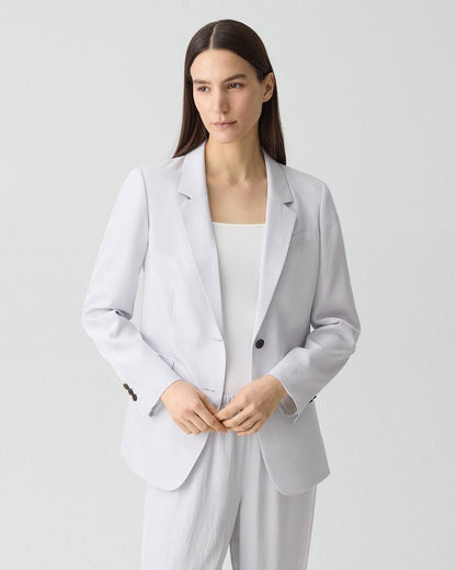 TH Relaxed Blazer | Vented Pull-On Trousers in Washed Twill