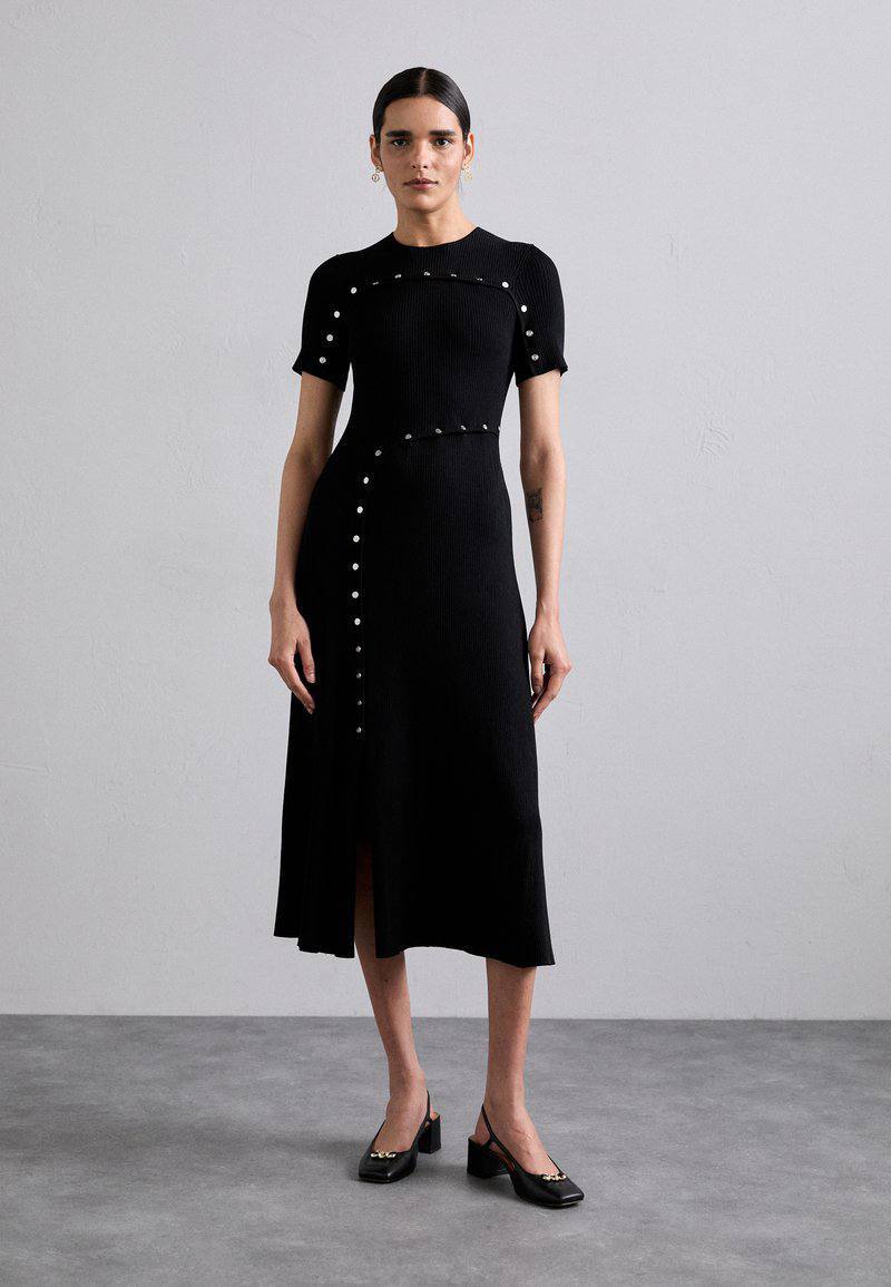 MJ Clover Embellished Short-Sleeve Midi Dress
