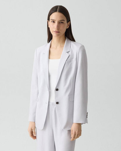 TH Relaxed Blazer | Vented Pull-On Trousers in Washed Twill