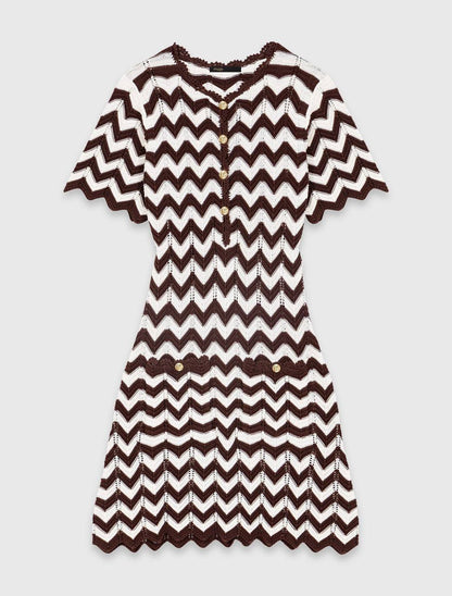 MJ Zigzag Crochet Mini Dress